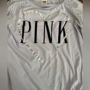 Victorias Secret Purple Long Sleeve Shirt W/ Zebra Print Sleeves Size XS